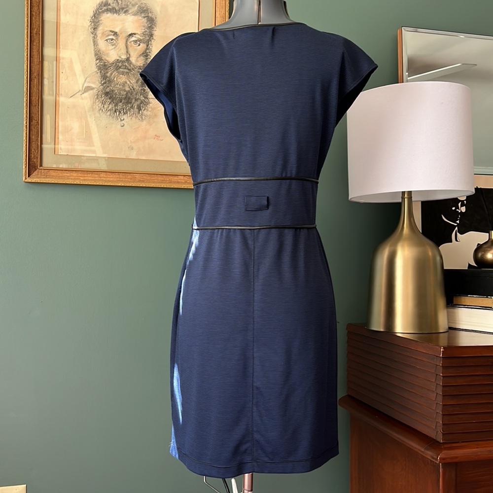Max Studio Blue and Black Striped Dress - Picture 5 of 9